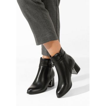 Botine cu toc gros Taiana negre