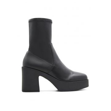 Botine de piele ecologica cu toc masiv Upstep