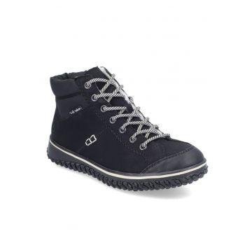 Botine de damă Rieker - negre - cu fermoar - cu șireturi - cu membrană TEX Z4244-00