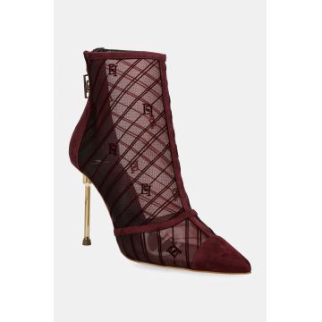 Elisabetta Franchi botine femei, culoarea bordo, cu toc cui, SA57L47E2