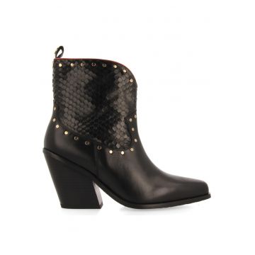 Botine western de piele Sagerby