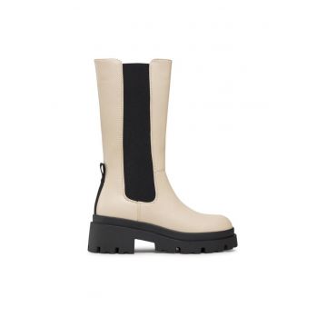 Botine dama 302909599 - Piele ecologica - Ecru