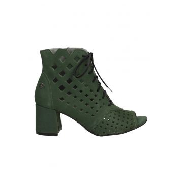 Botine dama - Piele naturala - Verde