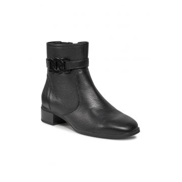 Botine dama - 303060 - Piele naturala - Negru -