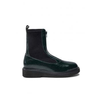 Botine Foggia Pcr Scu Verde - Piele lacuita