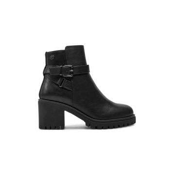 Botine dama - Piele ecologica - Negru -