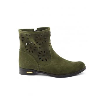 Botine dama Alice - Piele - Verde