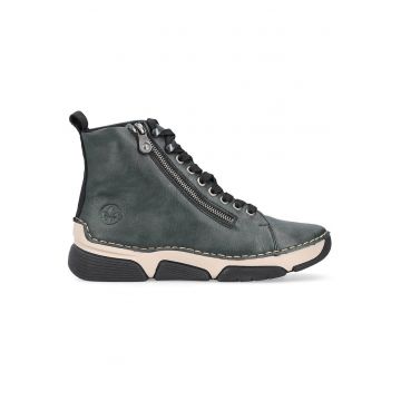 Botine verzi cu fermoar pentru femei Rieker 45920-54