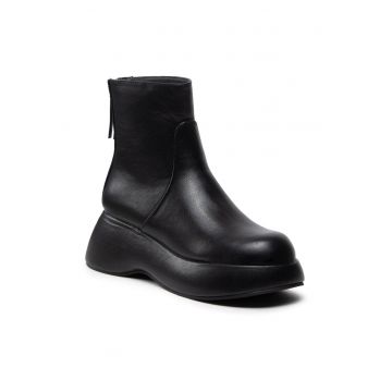 Botine dama - 301704621 - Piele ecologica - Negru